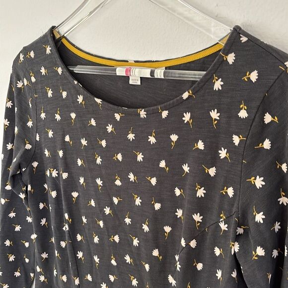 Boden Penny Jersey Dress Gray Floral Print 3/4 Sleeves Size 6P - Picture 7 of 11